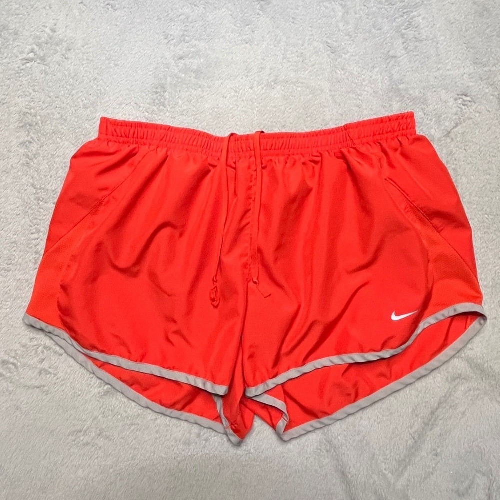 Nike Womens Tempo Running Shorts Orange Gym Athletic Workout L Athleisure